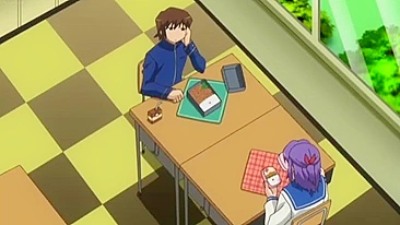 Colegial quietinha e amiga otaku em ménage safado.