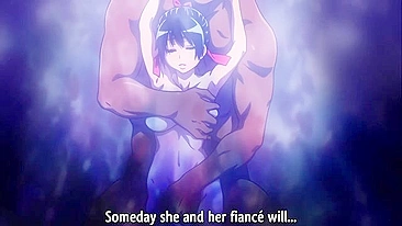 Nadadoras hentai pacíficas em gangbang reverso com alunos nos vestiários.