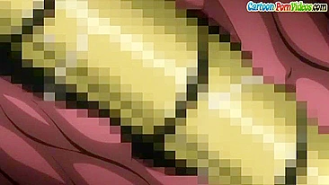 Loira peituda leva surra de patos tarados no hentai safado.