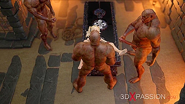 Jovem é atacada sexualmente por monstros em prisão escura.