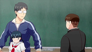 Vídeo hentai com colegiais miúdas em orgia quente no banho público.