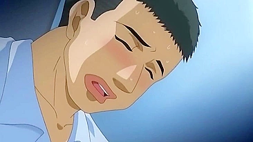 Irmão postiço fodeu ela enquanto viam a mãe transando com dois caras hentai.