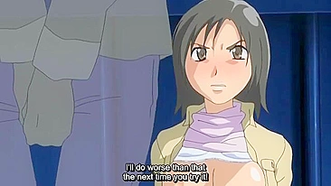 Garota hentai algemada e fodida em público.