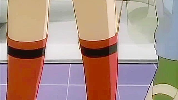 Loirinha cremosa de óculos leva surra de pica no banheiro quente. #Hentai #Pornô