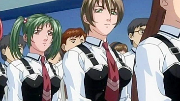 Colegial safada se masturbando no palco hentai.