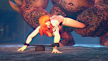 Nami aguenta cena hentai intensa com brinquedos sexuais e criaturas monstruosas.