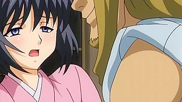 Garota anime sexy curte fonte termal com voyeurs em cena hentai.