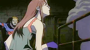 Assassina universitária em filme hentai old-school derruba gângster.