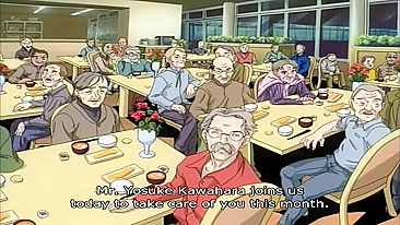 Enfermeira hentai peituda dominada por velhos safados com brinquedos e chicotes.