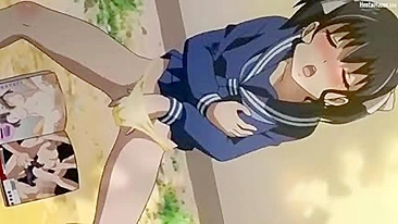 Namorada pervertida adora se masturbar em público.