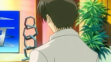 Âncora hentai curte sexo safado com brinquedos na buceta e no cu.