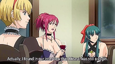 Empregadas hentai safadas seduzem candidato em cena de sexo quente.