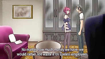 Empregadas hentai safadas seduzem candidato em cena de sexo quente.