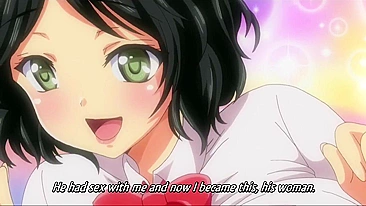 Colegial virgem hentai faz sexo no trem público com todo mundo olhando.