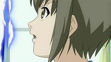 Colegial hentai peituda leva DP de verme tentáculo.