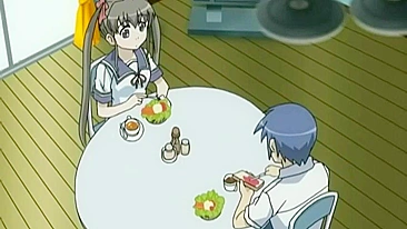 Colegial hentai peituda leva DP de verme tentáculo.