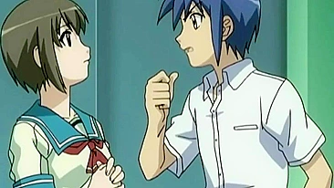 Colegial hentai peituda leva DP de verme tentáculo.