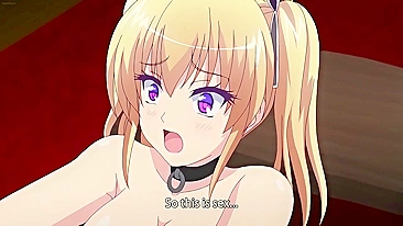 Eris, escrava sexual hentai, humilhada no palco com garrafas.