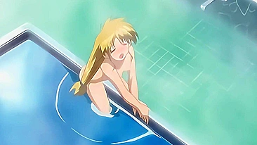 Garota hentai safada deda a buceta molhada no banho quente.