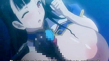 Adolescente peituda provocada por tentáculos sujos na buceta em hentai.