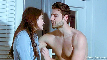 Transa doce da sexy Adria Rae e Jay Smooth na cozinha