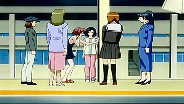 Colegial de meias sem calcinha dedada por passageira no trem.