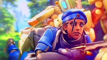 Bastion e Ana CakeofCakes de Overwatch Fodidos com Força nesse Hentai
