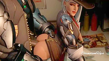 Cosplay Kinky de Bob e Ashe no Overwatch
