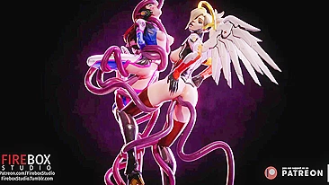 Overwatch Hentai - D.Va e Mercy por Firebox Studios