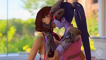 Vídeo Hentai Overwatch - Aventura Obscena de D.Va e Widowmaker