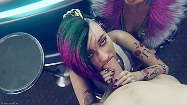 Ciborgues Safadas no Futuro Distópico - Aventura Quente de Evelyn e Judy em Cyberpunk 2077