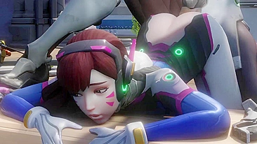 Genji e D.Va em Foda Quente de Overwatch