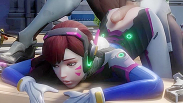 Genji e D.Va em Foda Quente de Overwatch