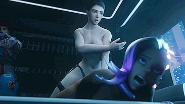 Katya, Sombra e Zarya de Overwatch em Putaria Hentai Quente