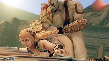 God of War vs Soul Calibur - Kratos e Sophitia na Putaria Hentai Quente