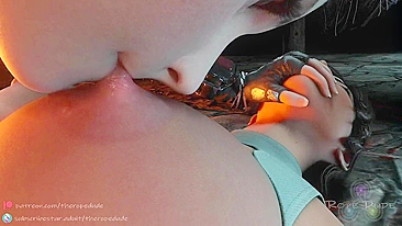 RopeDude: Lara e Tifa de Tomb Raider e FFVII em putaria kinky