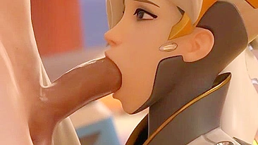 Hentai Overwatch - Fantasia suprema de Mercy por DreamRider3D
