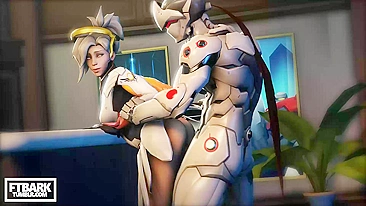 Mercy e Genji de Overwatch enlouquecem em vídeo hentai safado