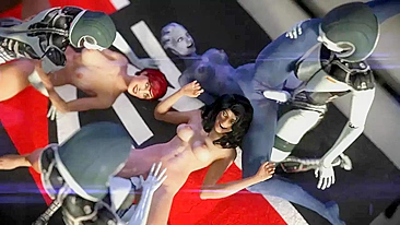Aventura Sexual Épica da Shepard com Liara e EDI em Mass Effect