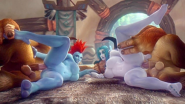 Vídeo Hentai - Suruba de Elfa Noturna, Tauren e Troll no World of Warcraft