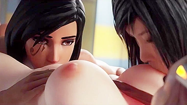 Overwatch Mirror's Edge - Pharah, Faith e Brigitte Junkerz em Orgia Louca