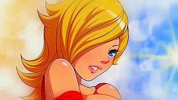 Princesa Rosalina no Universo Mario com Seu Senpai Azul - Safadeza Pura