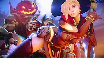 Reaper Sexy e Mercy no Overwatch - Vídeo Hentai Fodido de Cakeofcakes