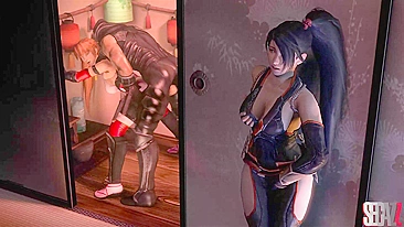 Três Kunoichis Assassinas em Orgia Hentai - Ryu, Kasumi e Momiji de Dead or Alive