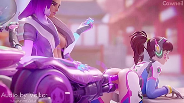 Sombra e D.Va Ficam Íntimas em Vídeo Hentai de Overwatch