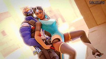 Sátira com Symmetra e Soldier 76 no CakeofCakes Overwatch