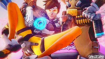 Tracer e Hanzo de Overwatch Pegos numa Situação Pegajosa