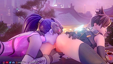 Widowmaker e Tracer em ForceballFx Overwatch - Safadeza Lésbica Quente