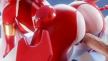 Shir0qq em Darling in the FranXX - Paródia safada do anime com ciborgue tarada por exibição e bondage.