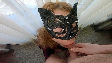 Ruivinha novinha mama namorado na janela.